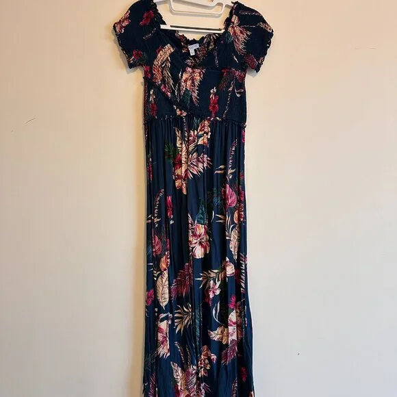 Lightweight Elastic Long Flowy Floral Print Maxi Dress - Picture 4 of 10